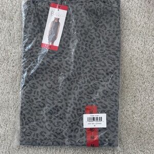 Bobeau Gray Leopard Print Hooded Lounge Dress, Medium, NWT
